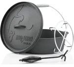 BBQ-Toro Dutch Oven DO12AX, 10,7 L Alpha Gusseisen Kochtopf, Gusstopf - Schwarz