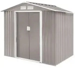HATTORO S100 Ger&auml;tehaus Metall Gartenhaus Metallgartenhaus Ger&auml;te-Schuppen Hellgrau