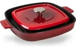 Woll 628-2CI-010 GRILLPLATE, Gusseisen/Gussaluminium, Induktionsherd-geeignet - Rot
