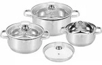 LEIPZIG 6-teiliges Topf-Set, Edelstahl rostfrei - Silber