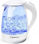 Aigostar Elektrischer Wasserkocher mit LED-Beleuchtung, 2200 Watt, 1,7 Liter,