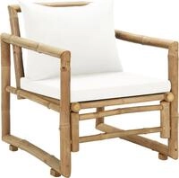vidaXL Gartenst&uuml;hle 2 Stk. mit Polstern und Kissen Bambus