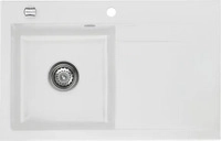 Systemceram Sp&uuml;le KeraDomo STEMA 80 in SATIN Becken links mit Excenterbedienung