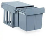 Relaxdays Einbaum&uuml;lleimer K&uuml;che, Auszug, M&uuml;llsystem Unterschrank, 15 & 2x 8 l,