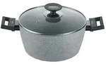 Kochtopf mit Glasdeckel 20 oder 24 cm, Aluminium, grau - Alu Induction Special