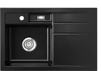Sp&uuml;le KeraDomo BELA 78 in NERO - Becken links mit Handbet&auml;tigung /...