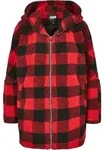 Urban Classics Winterjacke Damen Ladies Hooded Oversized Check Sherpa Jacket