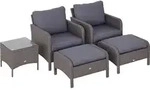 Outsunny 5-tlg. Polyrattan Sitzgruppe Sofagarnitur Gartenset Gartenm&ouml;bel Lounge -