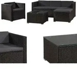 Juskys Polyrattan Lounge Punta Cana L schwarz &ndash; Gartenlounge Set 4-5 Personen &ndash;