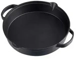 CM Gusseiserne Pfanne mit Grillrost - Schwarz/Silber