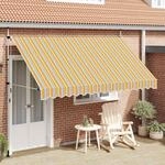 vidaXL Einziehbare Markise Handbetrieben 350 cm Gelb/Blau Gestreift