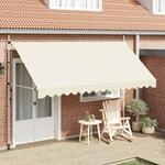 vidaXL Einziehbare Markise Handbetrieben 400 cm Cremewei&szlig;