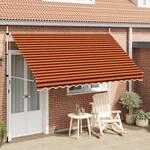 vidaXL Einziehbare Markise Handbetrieben 350 cm Orange und Braun