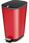 CURVER KIS Chic Bin 45 L Treteimer mit Deckel Pedal M&uuml;llbeutelhalter rot - Rot