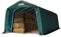 Robuster Weideunterstand 3,3x8,4 m wetterfeste PVC Plane 800N Unterstand gr&uuml;n