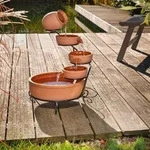 esotec Terrakottafarbener Solar Kaskadenbrunnen Livorno outdoor 101302 - Orange