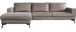 KAWOLA Sofa BLOOM Ecksofa Leder hellgrau Recamiere links - Hellgrau