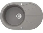 Sp&uuml;lbecken Bergstr&ouml;m Beton 78 x 50 cm Rund mit Trockenplatz, Model 29493 -...