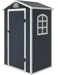Outsunny Ger&auml;tehaus Gartenhaus mit Fenster Pultdach Outdoor Metall Grau - Grau
