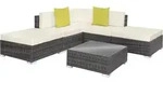 tectake&reg; Aluminium Rattan Lounge Paris wetterfest und UV-best&auml;ndig Dicke der