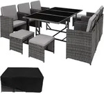 tectake&reg; Rattan Sitzgruppe Malaga f&uuml;r 6 bis 10 Personen - Grau