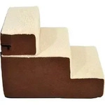 PawHut Hundetreppe Katzentreppe Einstiegshilfe 3 Stufen Haustier Pl&uuml;sch Beige -