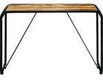 vidaXL Esstisch 118&times;60&times;76 cm Raues Massivholz Mango - Braun