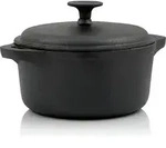 BBQ-Toro Gusseisen Cocotte, 2,7 Liter, &Oslash; 20 cm, rund, Br&auml;ter mit Deckel -...