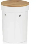 Zwiebeltopf Salena H20,5cm &Oslash;15cm ideale Lagerung Keramik Bambusdeckel Beh&auml;lter