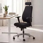 FineBuy B&uuml;rostuhl FB41700 Schreibtischstuhl Stoff Schwarz Chefsessel Modern