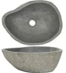 vidaXL Waschbecken Flussstein Oval (37-46)x(29-36) cm - Grau