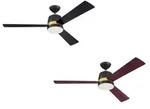 Deckenventilator Tristan Schwarz 132 cm mit Beleuchtung und Fernbedienung - Schwarz