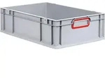 Allit EuroBox 617, 600x400x170 mm, Griffe geschlossen, grau/rot - Grau