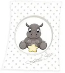 "S&uuml;&szlig;es Nashorn" ( babybest&reg; ) Microfaser-Flauschdecke / Babydecke, 75x100 cm...