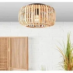 BRILLIANT Deckenleuchte WOODROW aus Bambus mit schwarzem Metall im Boho-Style