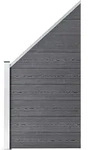 vidaXL WPC Zaun-Set 1 Quadrat + 1 Schr&auml;ge 273x186 cm Grau - Grau