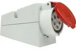 as-Schwabe CEE-Wanddose ohne Kabel max. 6mm2 400V 32A 5-polig Klappdeckel IP44 - Rot