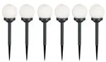 6er Set LED Solar Steckleuchten, Kugel Design, H 39 cm