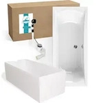 Calmwaters&reg; Rechteck Badewanne Komplettset 180x80 cm mit Wannentr&auml;ger &