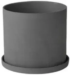 Blomus NONA Kr&auml;utertopf, Pflanztopf, Blumentopf, Topf, Porzellan, Pewter, 12.5 cm,