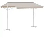 Outsunny Standmarkise Gartenmarkise mit Faltarm Terrasse Cremewei&szlig; 3x3m - Beige