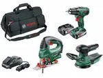 18V-DIY-Set Bosch PSR 1800 Li-2 + PST 18 LI + AdvancedOrbit 18V inkl. 2x Akku (2.5