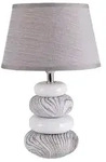 Tischleuchten - Keramik Tischleuchte "STONEY" H: 31cm grau, Tischlampe im Natural
