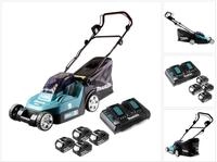 Makita DLM 382 PF4 Akku Rasenm&auml;her 36 V ( 2x 18 V ) 38 cm 40 l + 4x Akku 3,0...