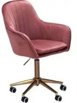 AMSTYLE Schreibtischstuhl Samt Rosa Design Drehstuhl mit Lehne Arbeitsstuhl 120 kg