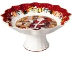 Villeroy & Boch Schale auf Fu&szlig; Santa liest Wunschzettel Toys Fantasy - Rot