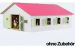 Farm Pferdestall 1:24 72x60cm Holz wei&szlig; - Braun