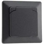 MILOS Schutzkontakt-Steckdose IP44 250V/ 16A inkl. Rahmen UP Anthrazit - Schwarz
