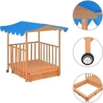 vidaXL Kinderspielhaus mit Sandkasten Tannenholz Blau UV50 - Blau