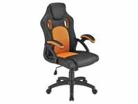 Juskys Racing Schreibtischstuhl Montreal (orange) - Gaming Stuhl ergonomisch,